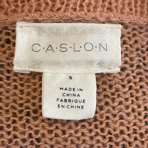 Mohair Wool Sweater Caslon S Womens Lightweight Fuzzy Peach Party Preppy Retro - Picture 6 of 6
